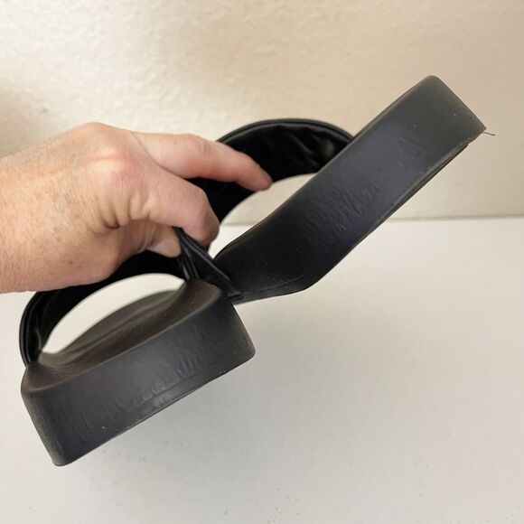 All Saints Karli leather Black Flip Flop Slides Sandals 10 new in box - Picture 11 of 14